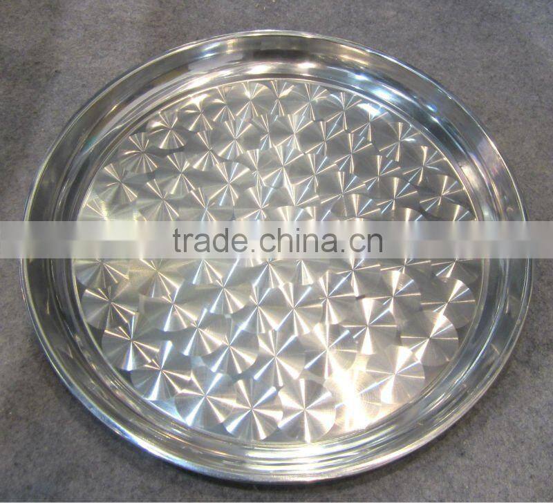 High quality stainless steel round bar Tray round serving tray