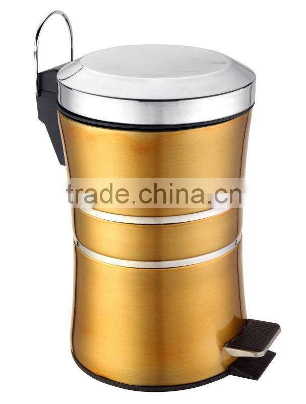 Stainless Steel with Transparent Color Paint Dustbin