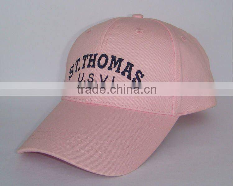 custom 100% cotton 6 panel pink cap