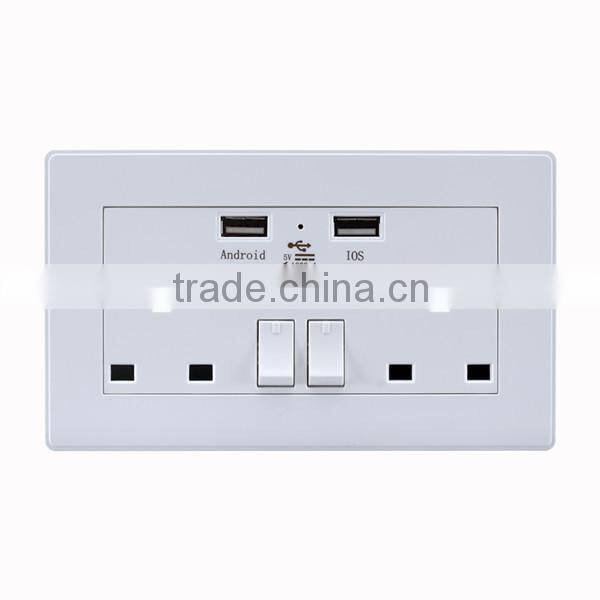 110-240V 16A UK usb wall socket OEM stickers for ipad iphone high speed