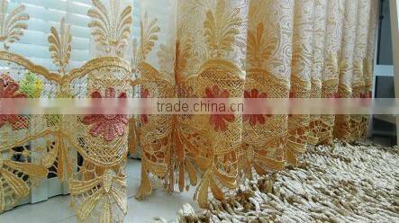 Hot sale embroidered curtain fabric for window living room curtain fabric