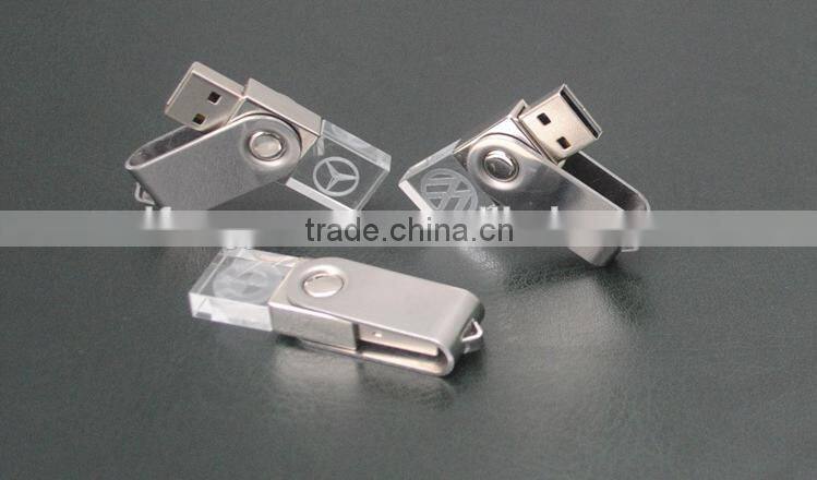 LED red green blue white light USB flash driver crystal usb flash driver