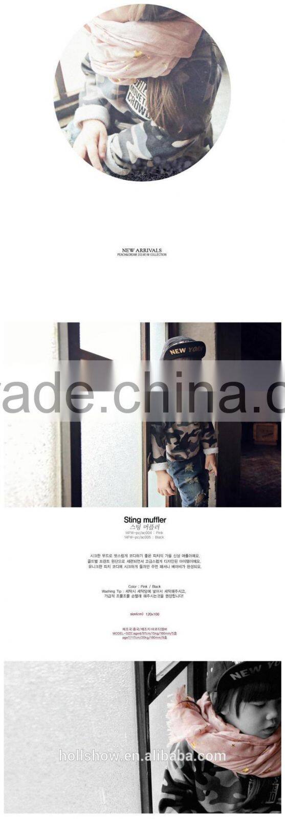 Wholesale Europe America Fashion Popular Cotton Polyster Mixed Kids Boys Girls Winter Scarf