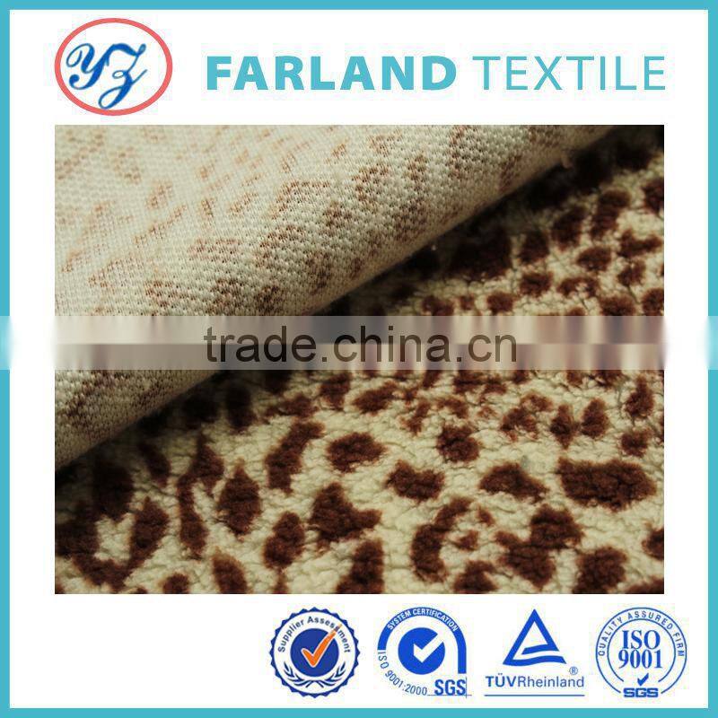 warm bedding set fabric leopard printed sherpa fleece fabric for art quilt,blanket