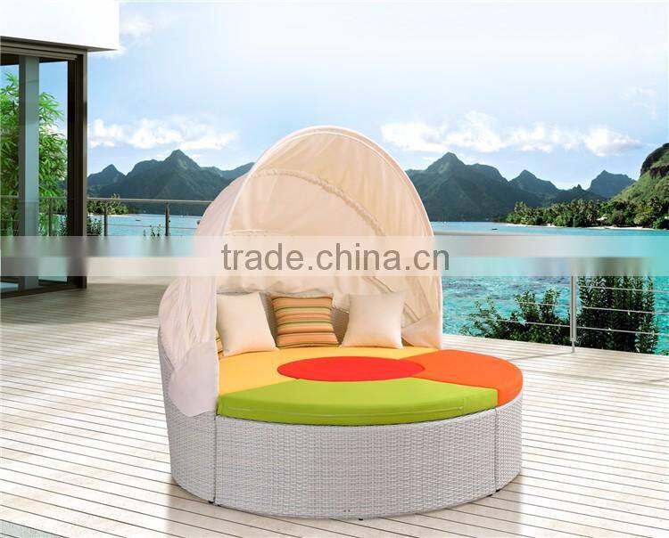 Muebles De Jardin Daybed Garden Rattan Lounge Bed Garden Polyrattan Round Daybed