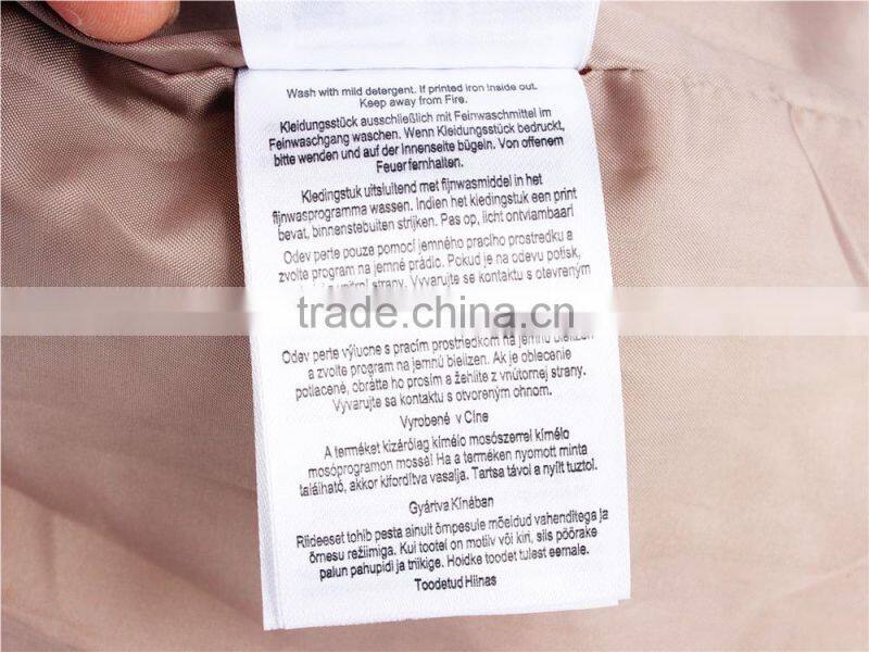 Lady's fashion hot selling stock clothing padded jacket with AC coated