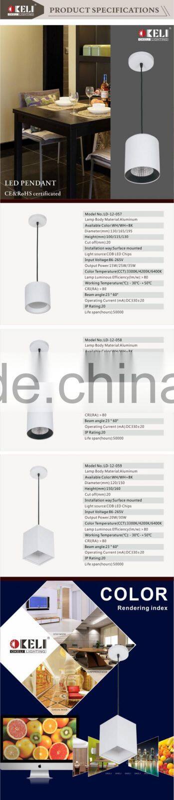 Mordern brief fashion COB LED pendent downlight for hotel