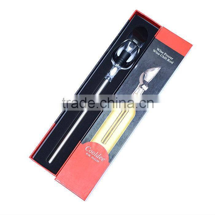 Food grade bar accessory stainless steel ice chiller stick for wine