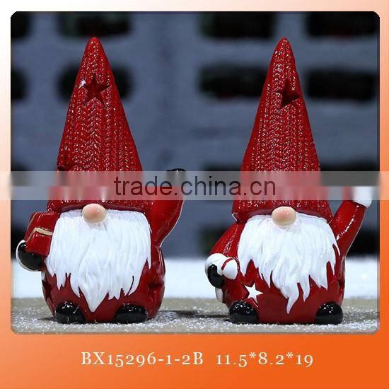 2015 diy ceramic christmas decorations santa with LED