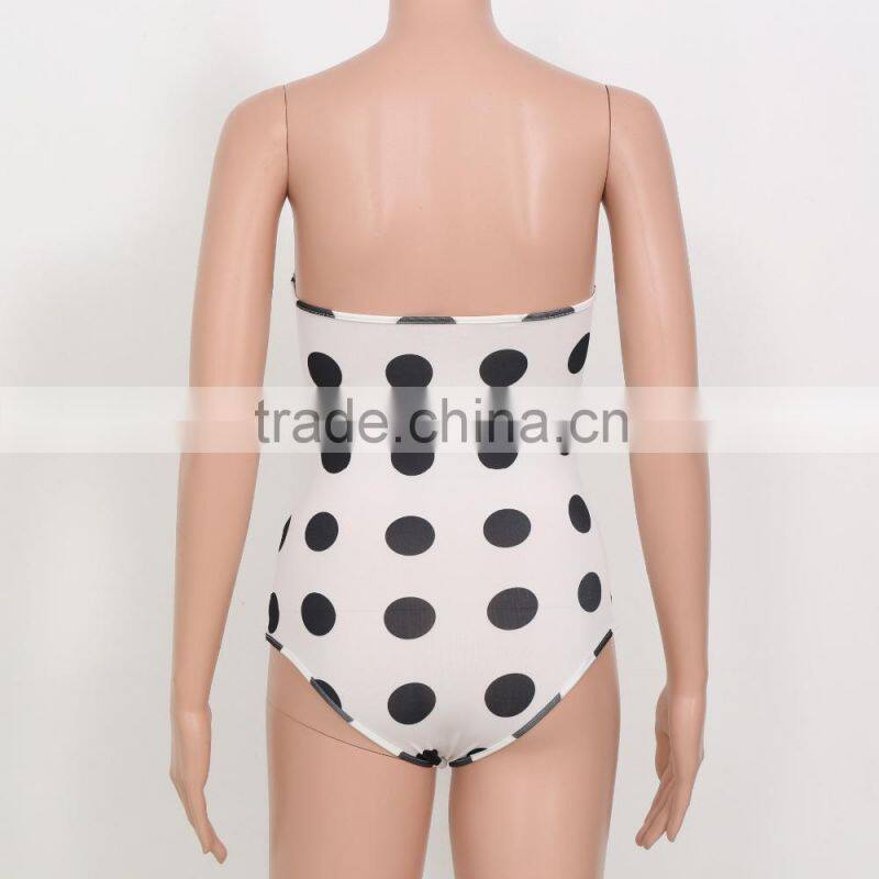 50s Vintage Dot One Piece Swimsuit Women