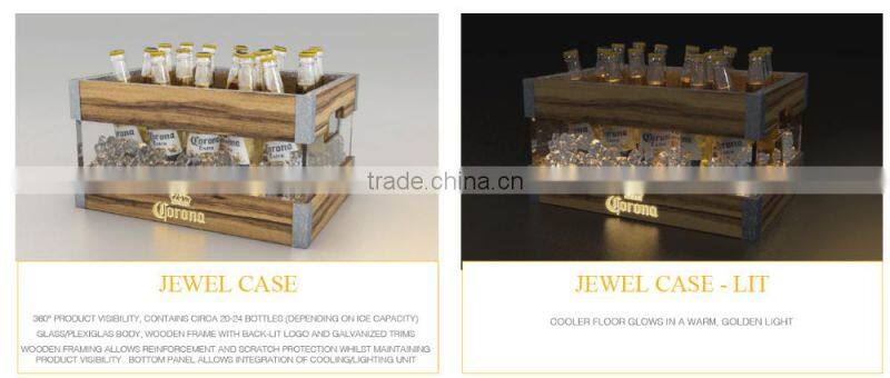 2015 wooden ice bucket ice bucket LED ice bucket logo printing