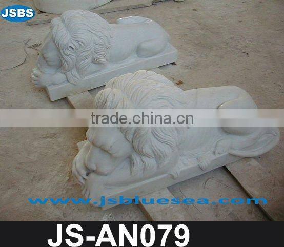 Red marble lion statue with wing