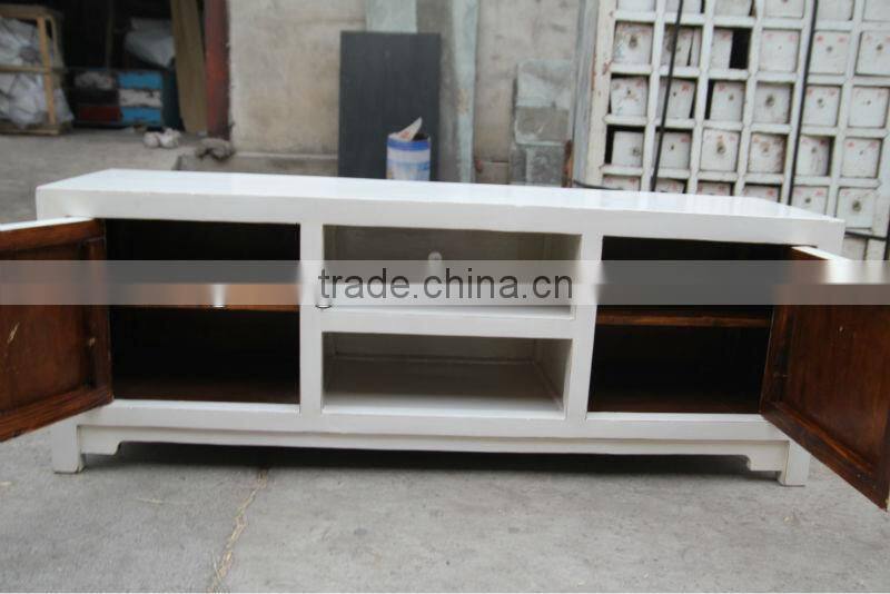 Chinese antique reproduction white wooden bookshelf