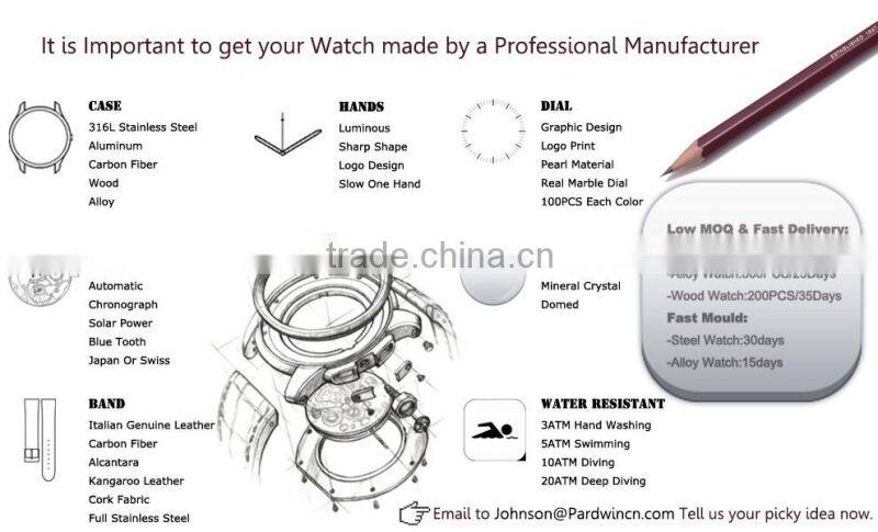 Germany design 316L stainless steel case genuine leather strap curved sapphire glass minimalist watch