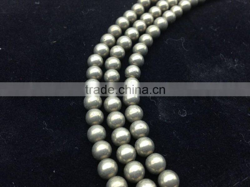 Wholesale pyrite, 4-8mm semi precious stone beads, pyrite stone loose round beads
