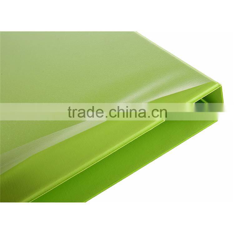 2016 Top Selling Double Sides Leather PP Expandable 3 Ring File Folder Colorful For Interview