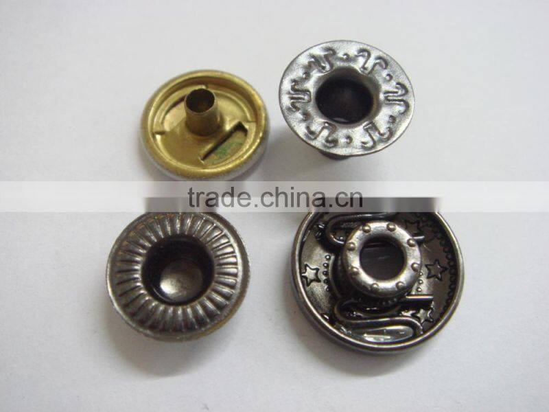 11.5mm fancy cat logo metal silk-screen kids snap button