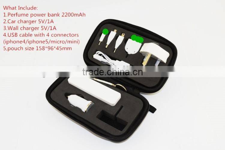 Mobile accessories power bank annual gifts set portable travel kits 3 in 1 power bank/stylus /usb flash drive)