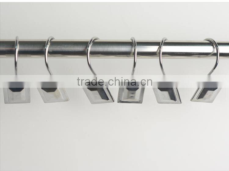 factory supply metal shower curtain hook /metal shower curtain hooks/Bath Shower Ring Loop Bathroom Curtain Hooks
