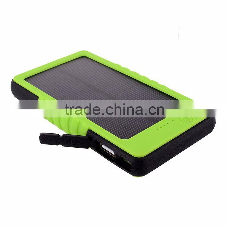 8000mAh Active Waterproof Solar Portable Power Bank Charger
