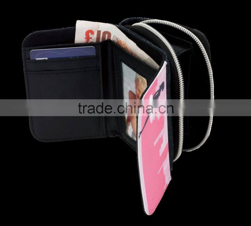 2016 newest style sublimation Fold girl's cute Denim wallet