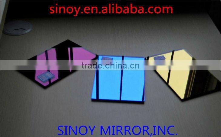 Tinted silver mirror glass in customer size with double coated paint