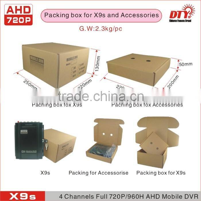 4 Channel Wifi 3G AHD 720P Mobile DVR with GPS for Bus Car Truck , MDVR with High Definition Camera,X9s