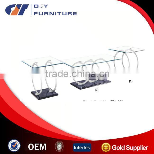 America Style Glass Coffee Table Set For Sale