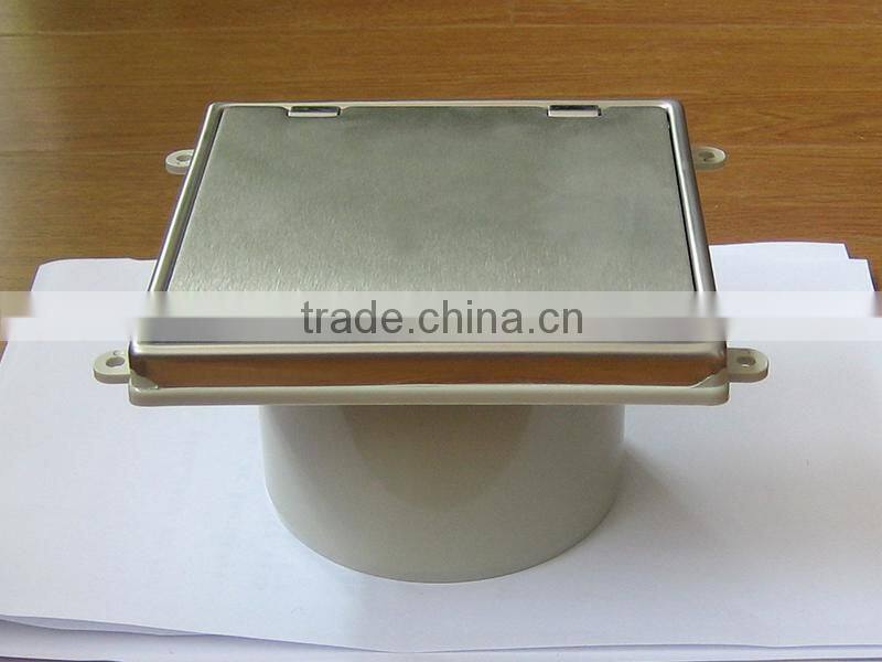 SS 304 15*15cm Shower Floor Long Drain With Cover And Handle