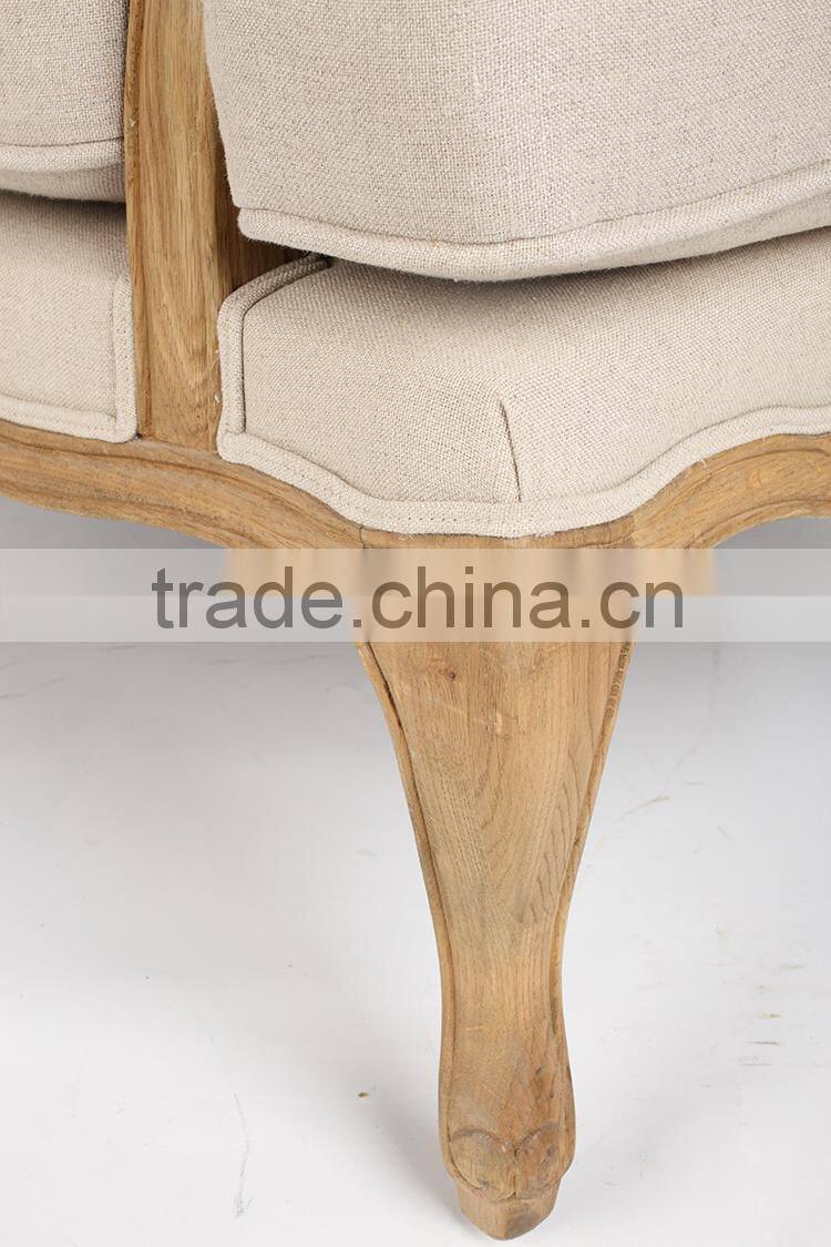 French Style Wooden Base Cane Back Armchair