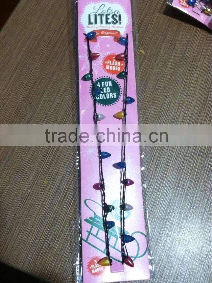 Christmas Bulbs LED Light Up Necklace Holiday Adult Child Costume Accessory