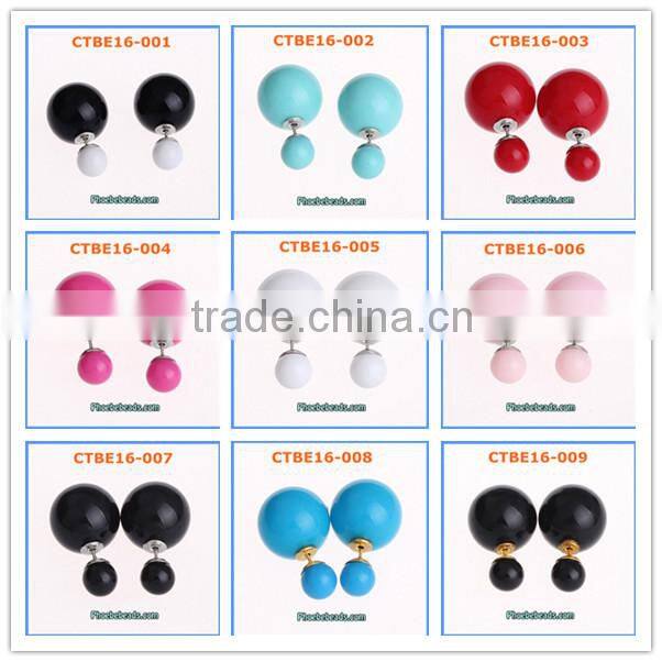 Women Trendy Jewelry Mix Design Gold Plated Matte Surface Clear Crystal Zircon Artificial Faux Diamond Stud Earrings CTBE16-CZ11