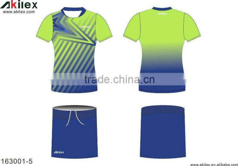 Leader fashion design Short sleeve custom sublimated badminton jersey