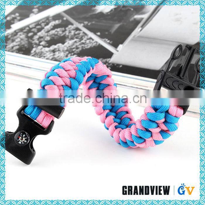 outdoor survival 7 strands 550 paracord bracelet with flint fire start compass and whistle