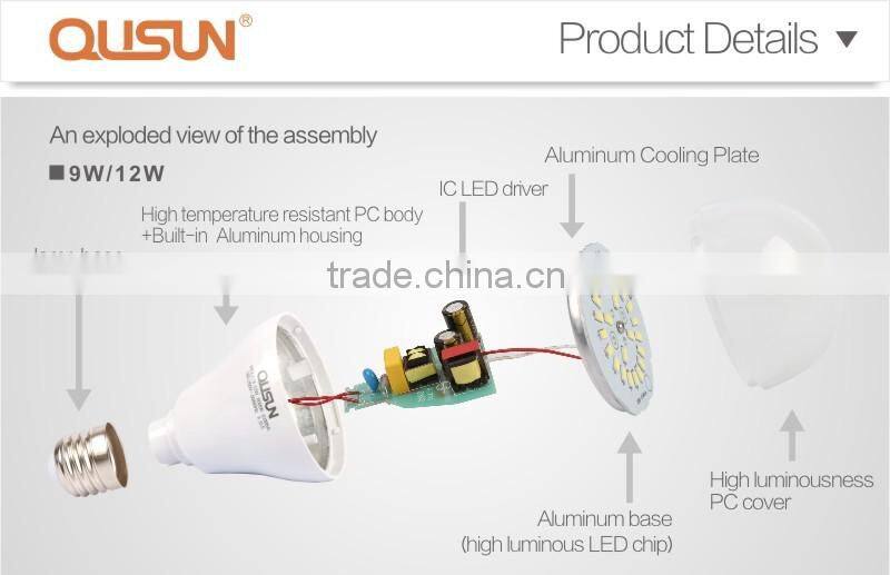 LED Bulb 9W, 100-240V, 80lm/w High Quality LED Light Bulb 9W