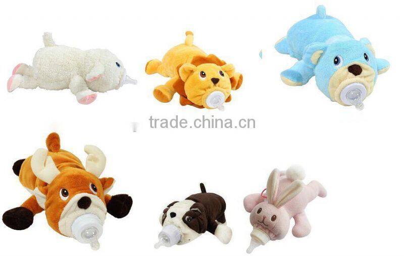 Hot Water Bottle Animal Plush Cover,Plush Baby Milk Bottle Cover,Custom Plush Cow Hot Water Bottle Cover