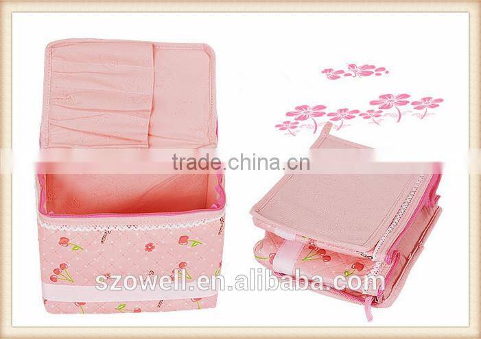 Hot cosmetic cases promotional bag lovely pink cherry big cosmetic case for lady