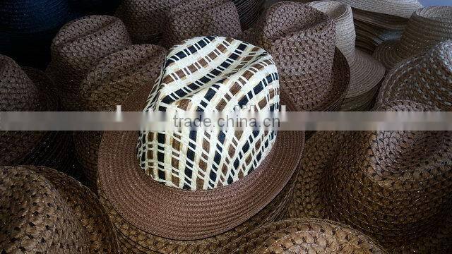 China factory price Fast Delivery plain pattern straw fedora hat