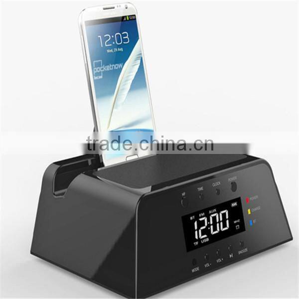 Dock Station Bluetooth Alarm Speaker Support for Smartphone