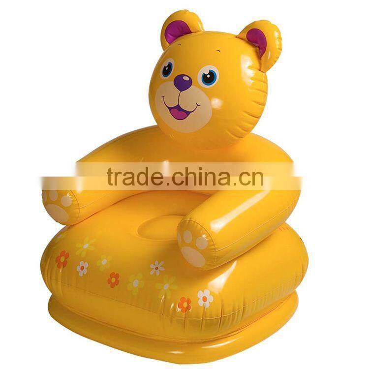 blue cute elephant head shaped cheap kids inflatable sofa couch chair with backrest