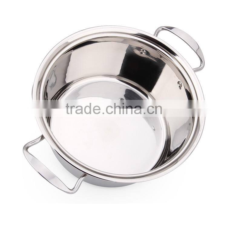 Stainless Steel High-qulity Double Handle Cooking Soup & Stock Pot