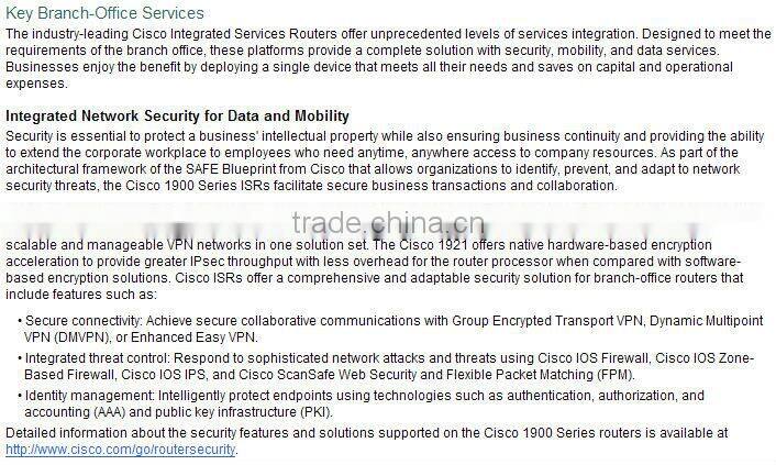 Brand new original Cisco1921-SEC/K9