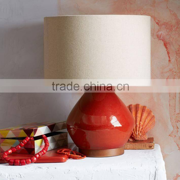 11.23-6 lean lined ceramic base mid-century Scandinavian design Table Lamp subtly crackled look of a hand-glazed piece