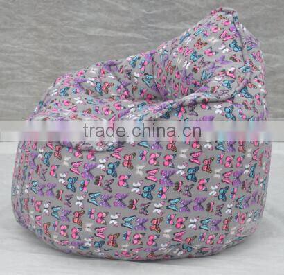 Butterfly printed fabric bean bag chairs bulk (NW918R)