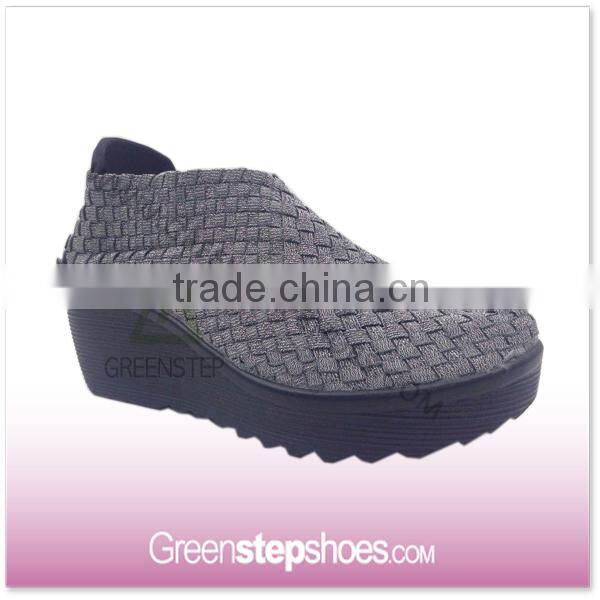 Woven No Laces Hand Made Elastic Woven Casual Shoes