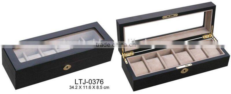 Premium wooden watch package box with lid