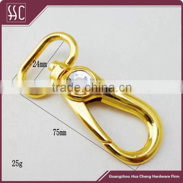(Guangzhou China) metal spring hook with jewelry gold color,bag snap hook for handbag,bag hardware