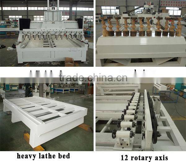 12 Heads 4 Axis 3D Rotary CNC