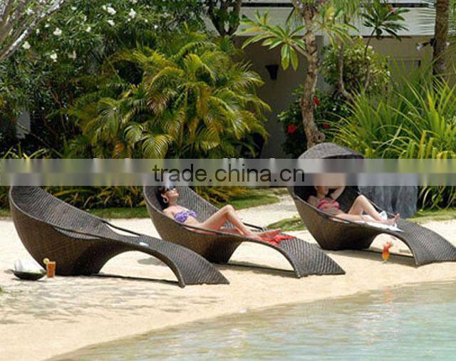 all weather wicker rattan pool lounger