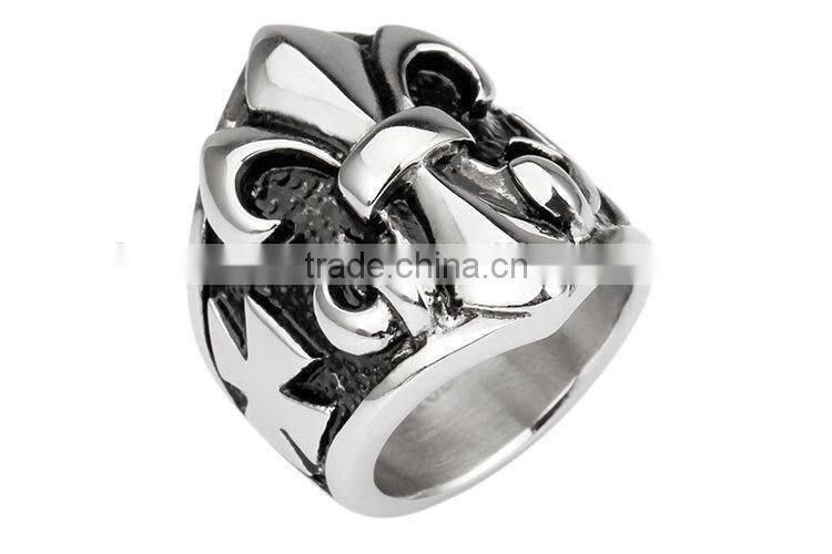 KSTONE Mens Punk Cross Stainless Steel Ring
